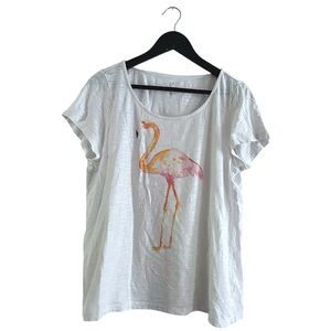 J.Jill Beach Tee Collection Flamingo Graphic Shirt Medium Resortcore Beachwear